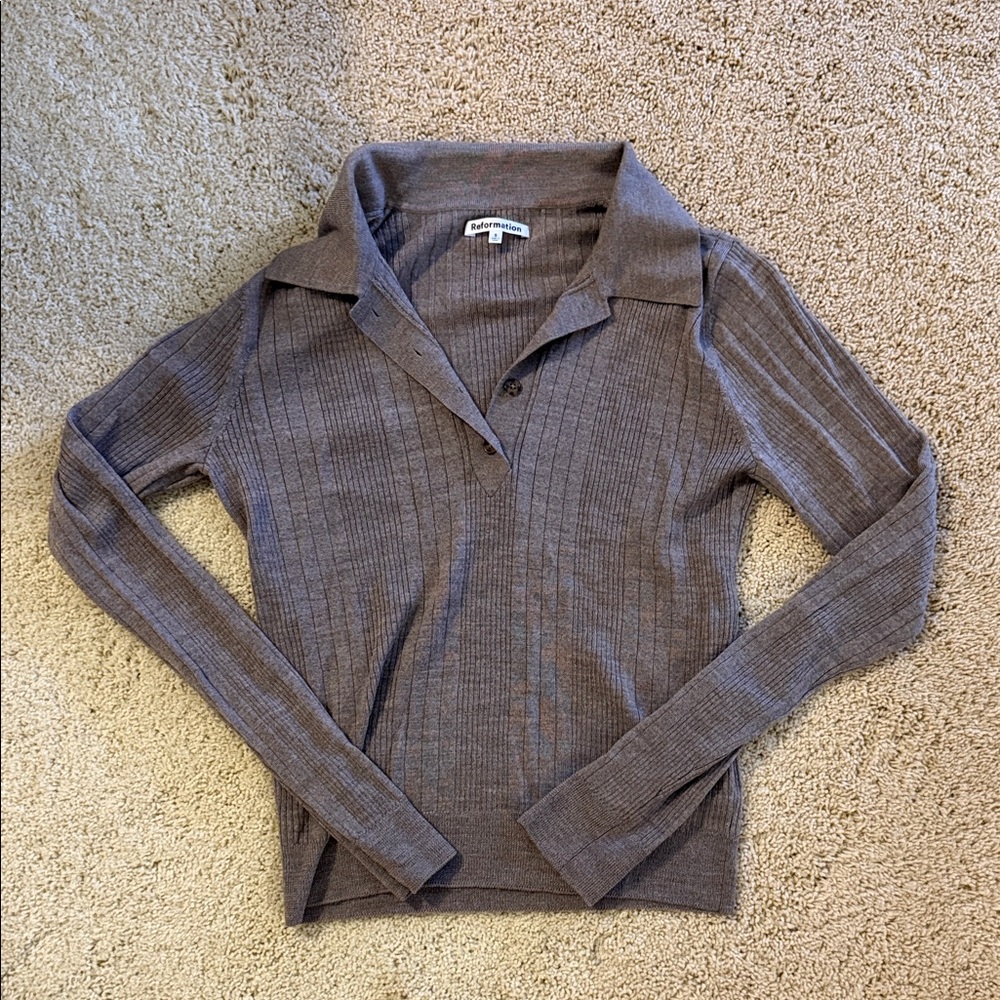 Reformation polo sweater